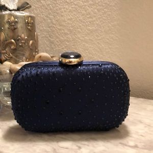 Lulu Townsend Navy Crystal clutch
